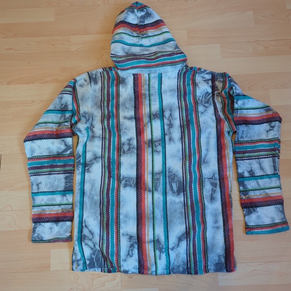 Original Senor Lopez Woven Baja Hoodie Pullover Poncho Surfer Adult SZ M - Picture 3 of 11